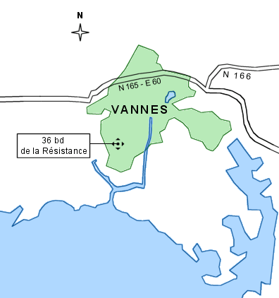 Plan d'accès à notre Cabinet d'Avocats à Vannes